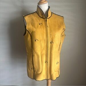 Montanaco Reversible Vest Faux Suede / Fur Western Arrow Print Black Women’s S